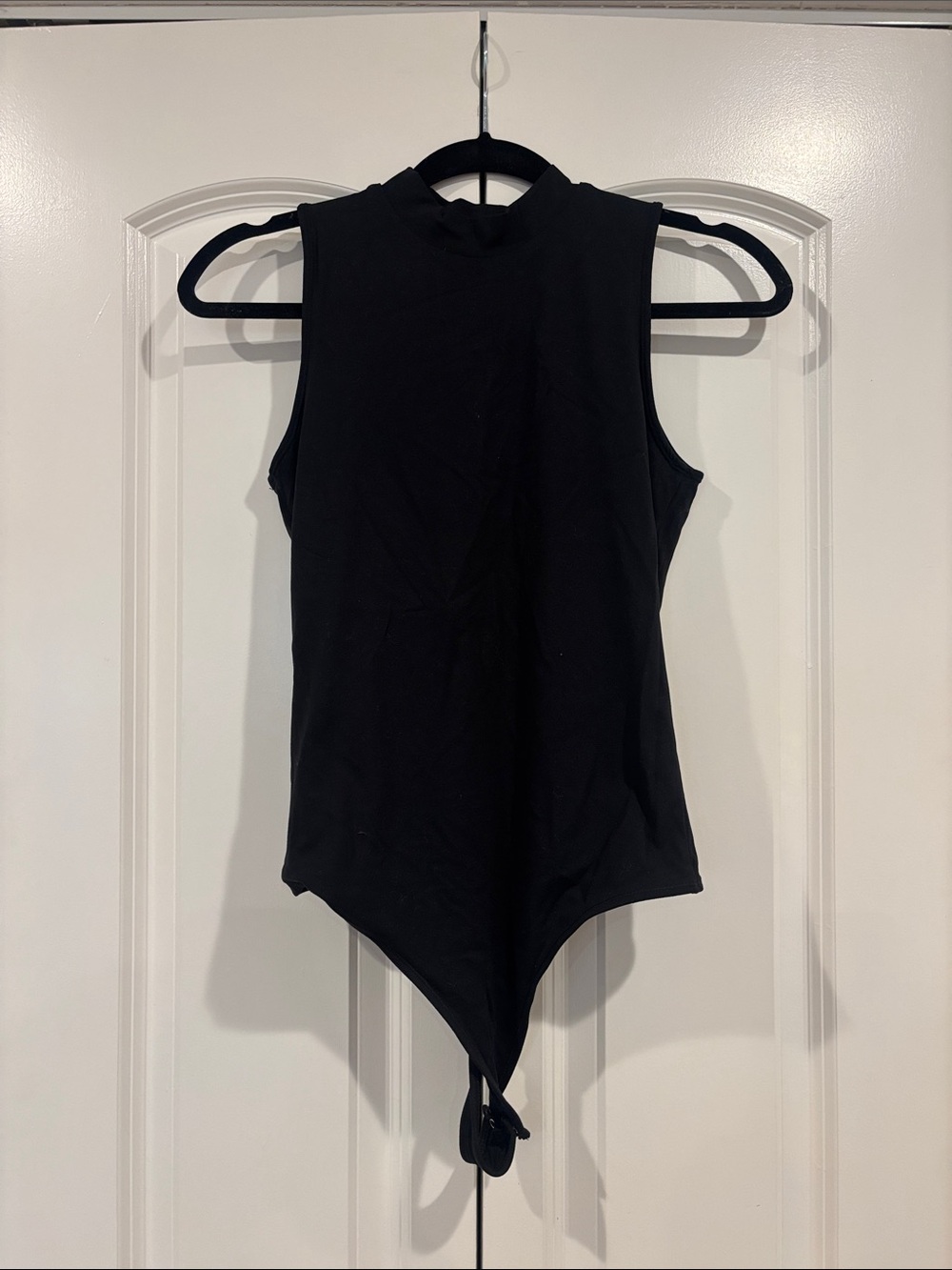 Klassy Network Black Sleeveless Mock Neck Bodysuit